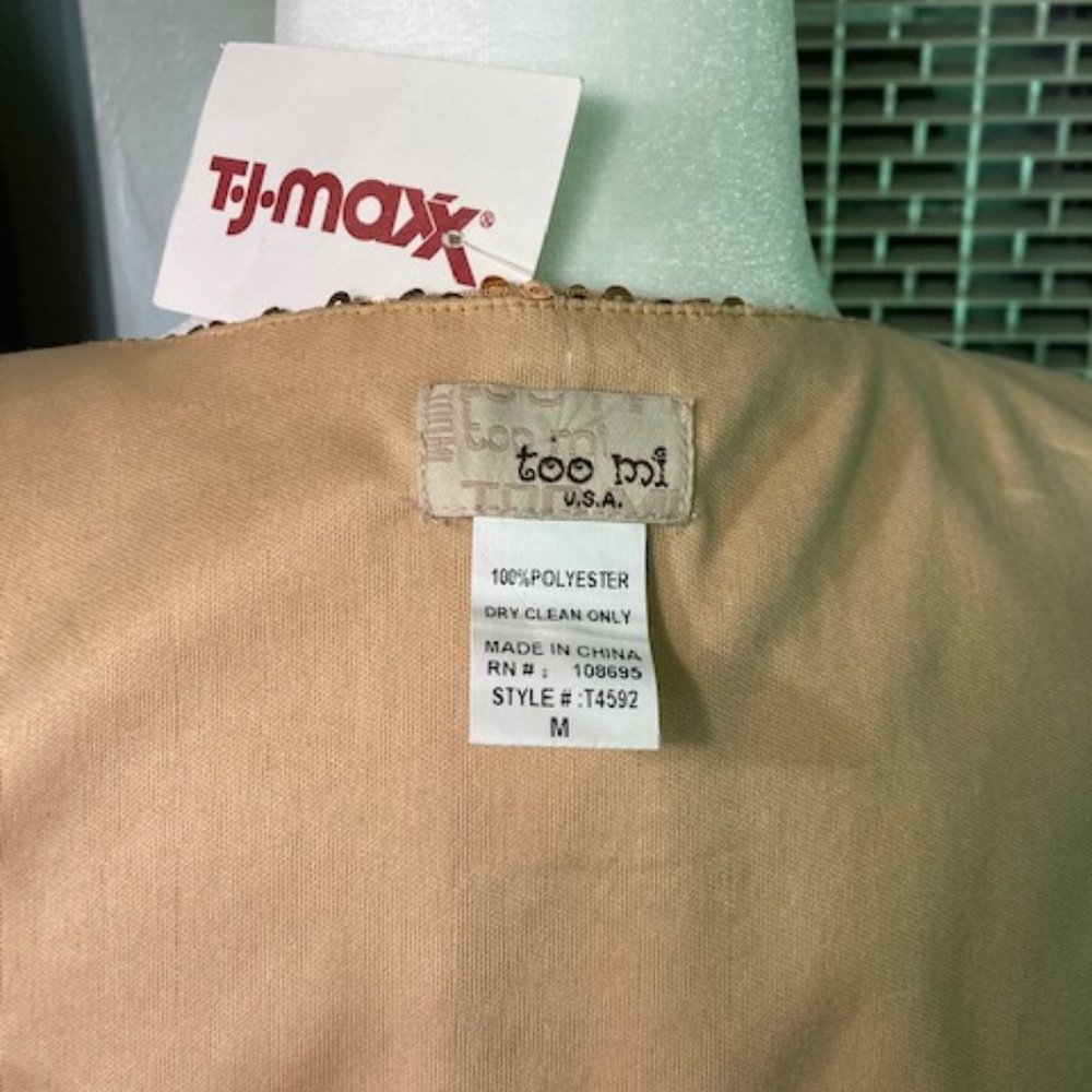 Golden Sequin Sexy Top by TOP MI, Medium Size - Picture 2 of 5